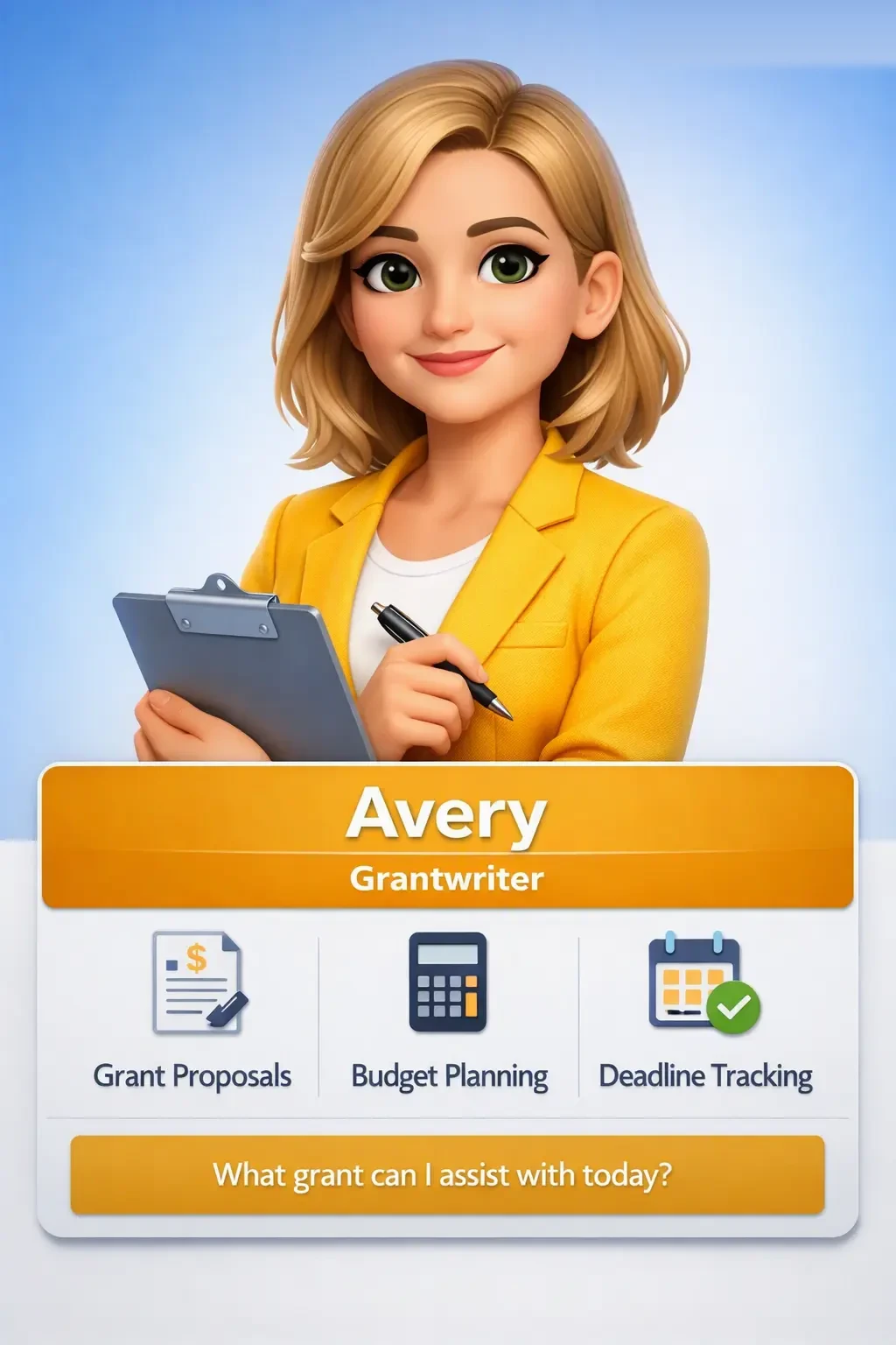 Avery, Grantwriter